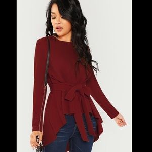 Asymmetrical Belted Top